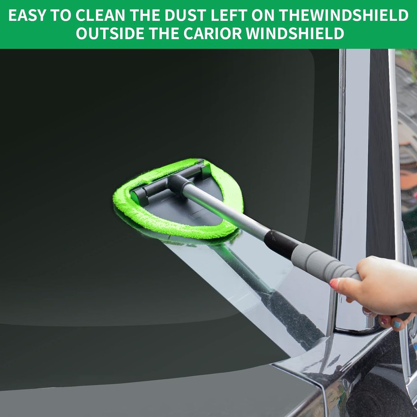 🚗 Microfiber Car Windshield Cleaning Tool with Extendable Handle
