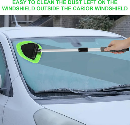🚗 Microfiber Car Windshield Cleaning Tool with Extendable Handle