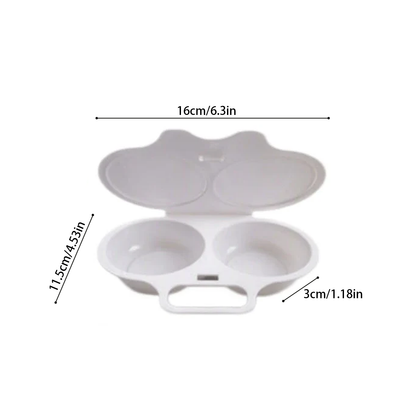 🍳 BUY 1 GET 1 FREE! ✨ Dual Cavity Microwave Egg Poacher – Quick Oil-Free Cooking, Food-Grade PP & Versatile Kitchen Essential 💫