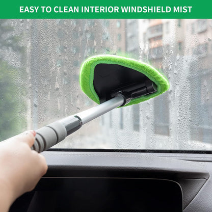 🚗 Microfiber Car Windshield Cleaning Tool with Extendable Handle
