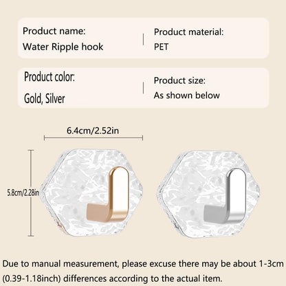 Hexagonal Ripple Self-Adhesive Hooks, Heavy Duty Waterproof Sticky Hooks 🪝