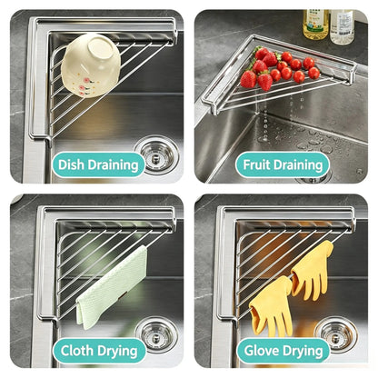 🔥Last Day BUY 1 GET 1 FREE🔥 Corner Sink Draining Shelf with Open Wire Rack Design