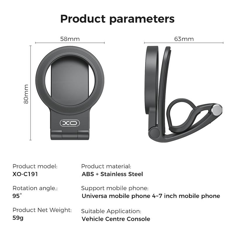 🔥Buy More Save More🔥Magnetic Car Phone Mount, Hands Free Cell Phone Holder Clip Max 95° Adjustable Car Phone Holder