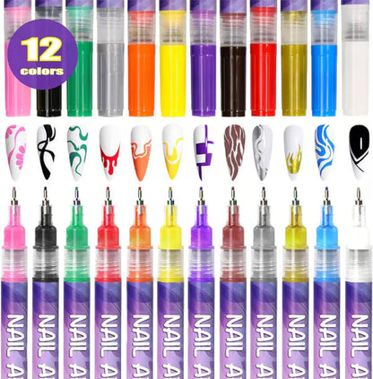 🎁The Best Christmas present For Kids -50% OFF⏳🎨12 Colors Nail Art Pens Set