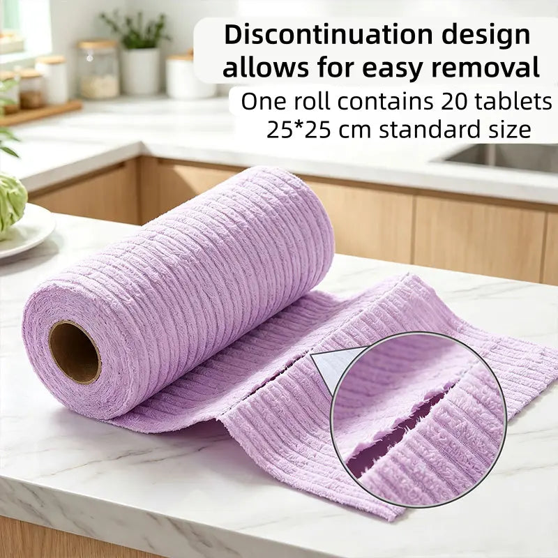 20 PCS Tearable Antibacterial Cleaning Cloths, 10A-Grade Reusable Wet/Dry Lint-Free Rags, Streak-Free Scrubbing Towels for Kitchen, Car, Glass & Electronics (10″x10″)