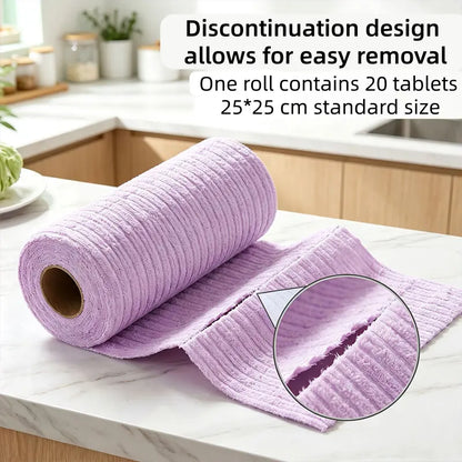 20 PCS Tearable Antibacterial Cleaning Cloths, 10A-Grade Reusable Wet/Dry Lint-Free Rags, Streak-Free Scrubbing Towels for Kitchen, Car, Glass & Electronics (10″x10″)