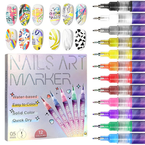 🎁The Best Christmas present For Kids -50% OFF⏳🎨12 Colors Nail Art Pens Set