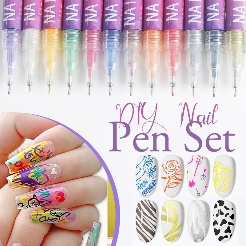 🎁The Best Christmas present For Kids -50% OFF⏳🎨12 Colors Nail Art Pens Set