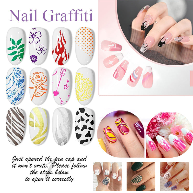 🎁The Best Christmas present For Kids -50% OFF⏳🎨12 Colors Nail Art Pens Set