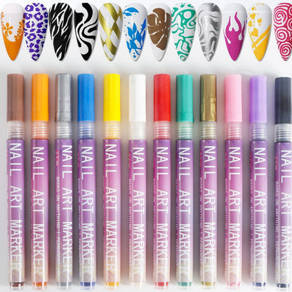 🎁The Best Christmas present For Kids -50% OFF⏳🎨12 Colors Nail Art Pens Set